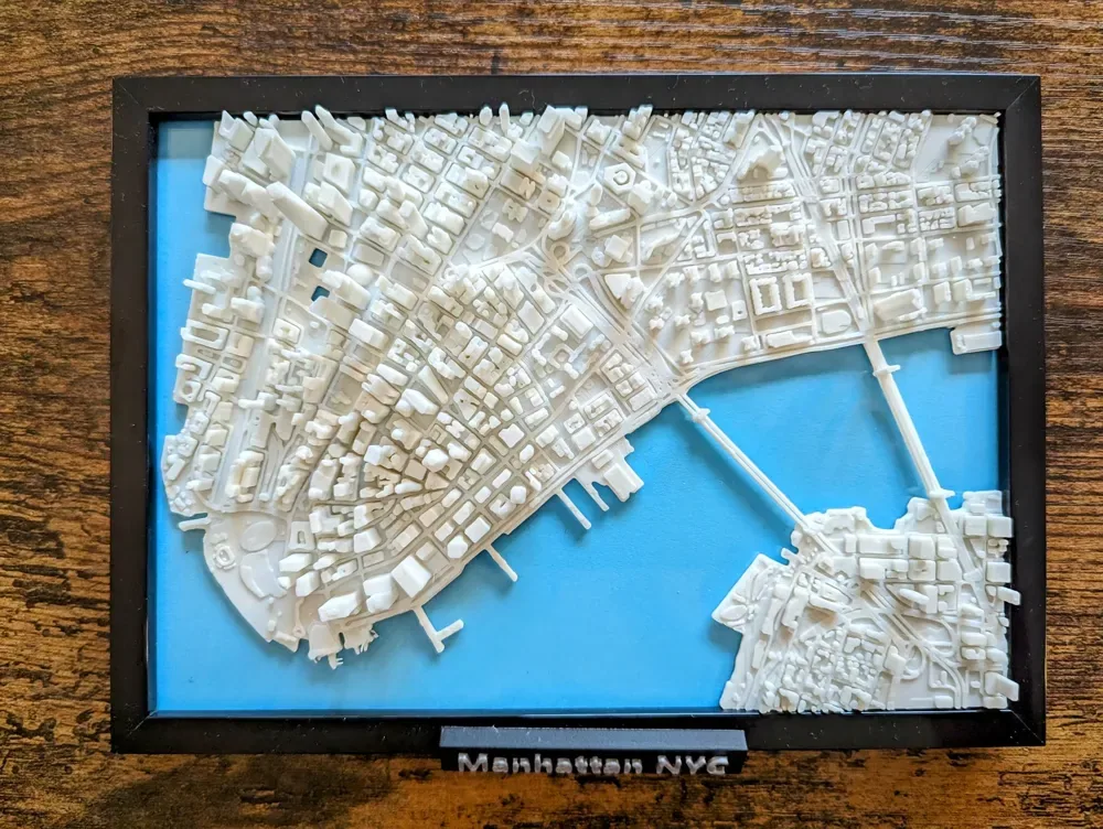 Miniatura 3D del Bajo Manhattan de la ciudad de Nueva York, vista 2