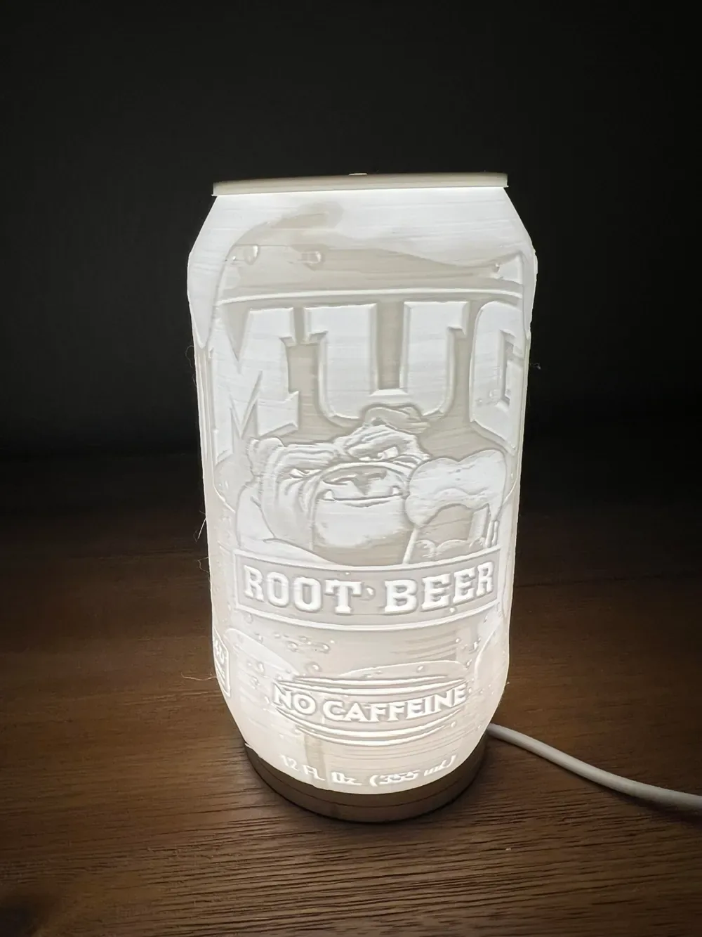 Taza de lata de cerveza de raíz (lata iluminada litófana), vista 2