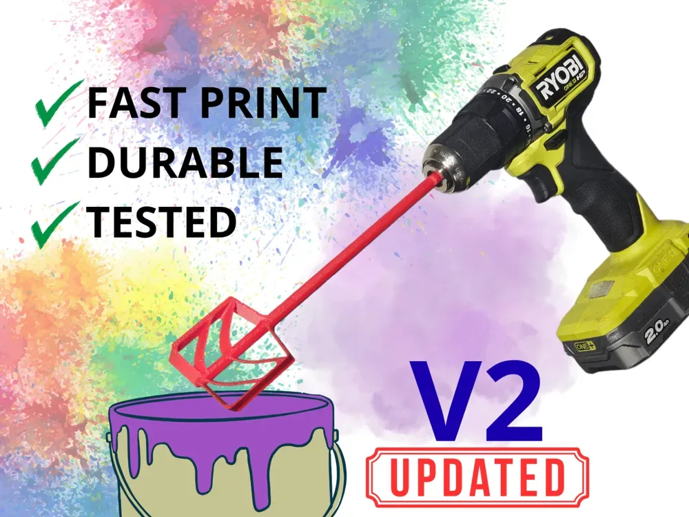 Drill Paint Mixer V2: ¡Duradero, probado y refinado!, vista 1