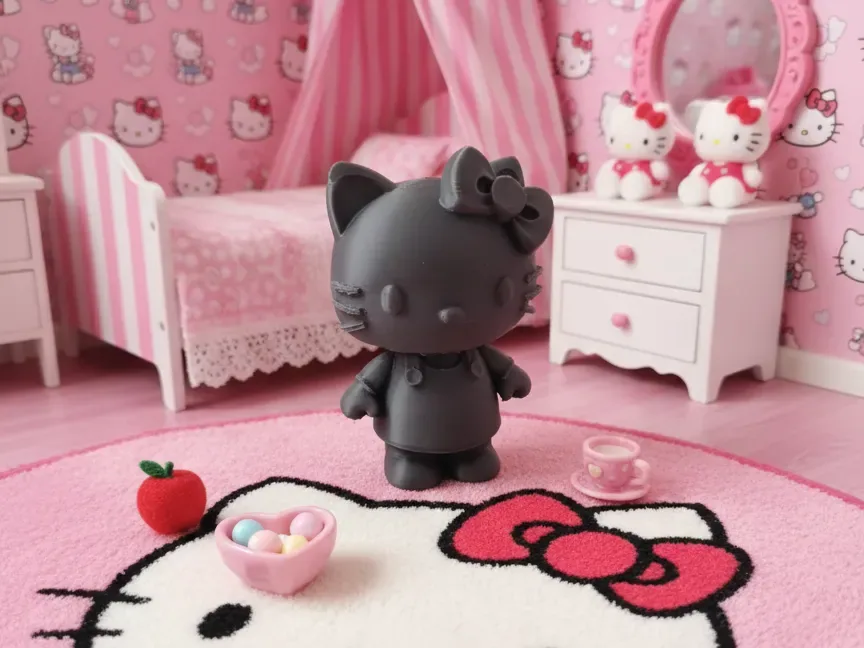 Figura Hello Kitty 8 cm - Charm Mono Rosa, vista 1