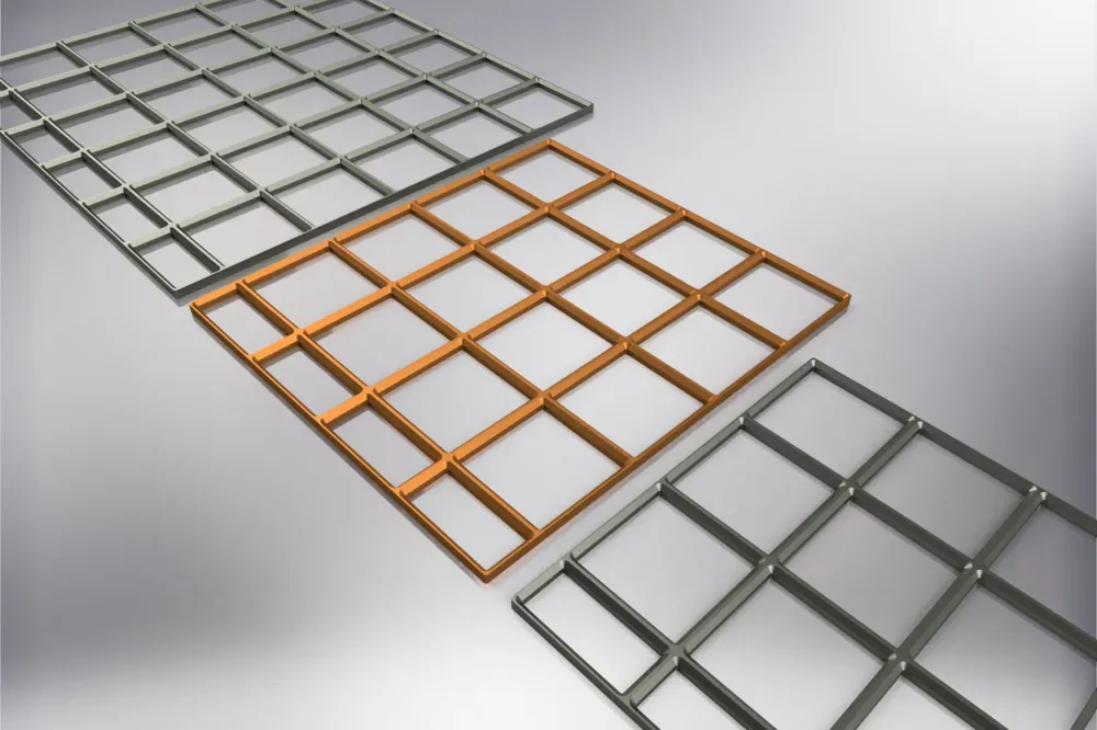 Placas base superligeras Gridfinity: medio borde de rejilla para impresión 3D, vista 1
