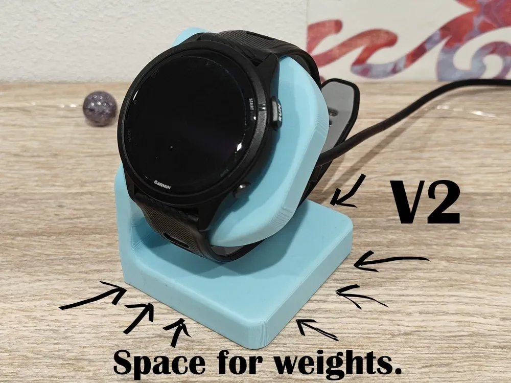 Soporte para reloj Garmin V2 para impresión 3D, vista 1