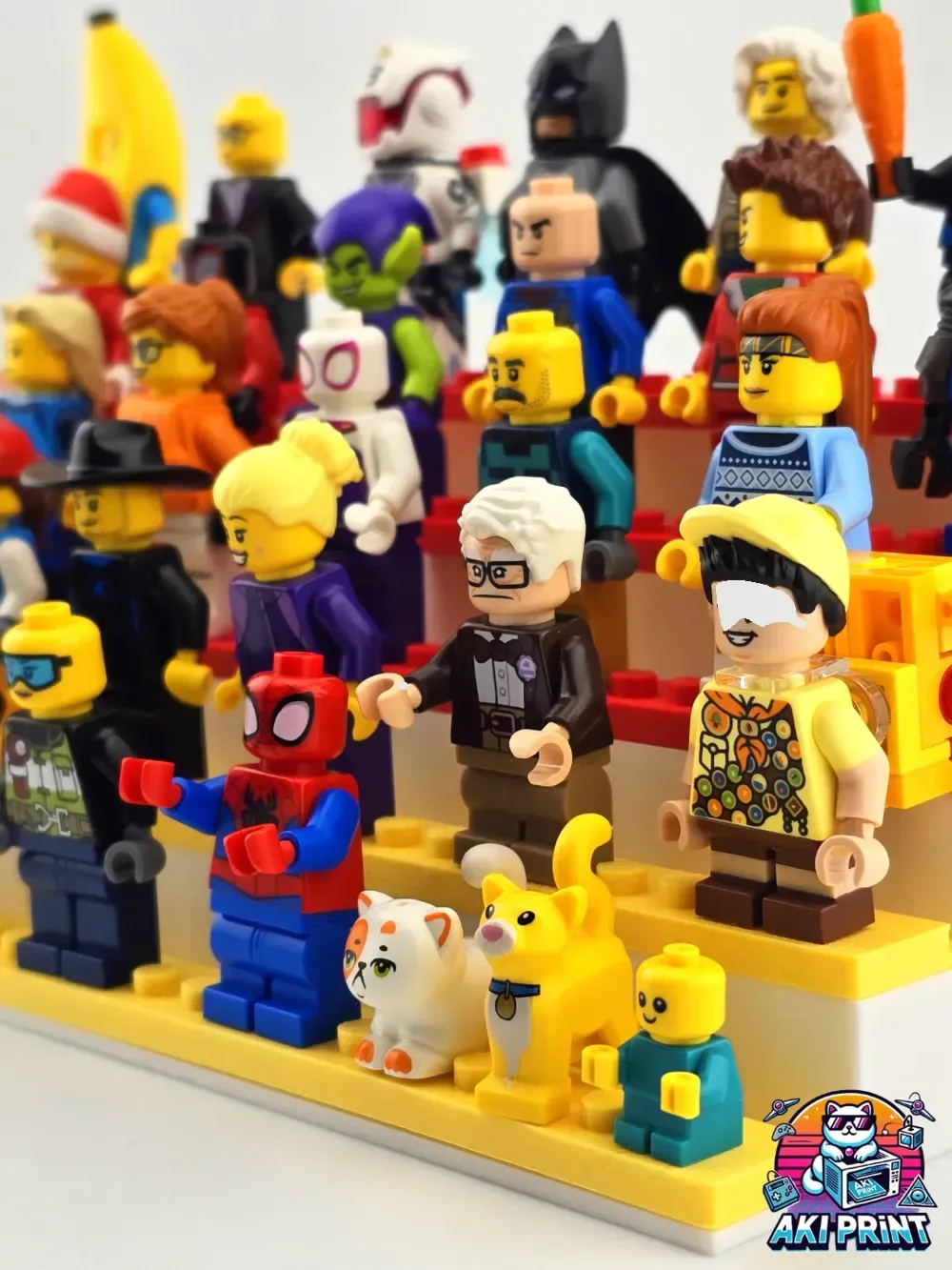 Exhibición y almacenamiento de minifiguras para impresión 3D, vista 2