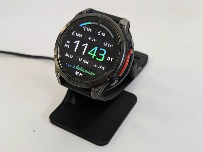 Soporte de carga Garmin Fenix 8 · 9. Fénix 6 · 7 y Epix para impresión 3D, vista 1