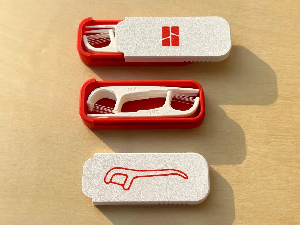 Caja de hilo dental deslizante · caja de piezas pequeñas para impresión 3D, vista 1