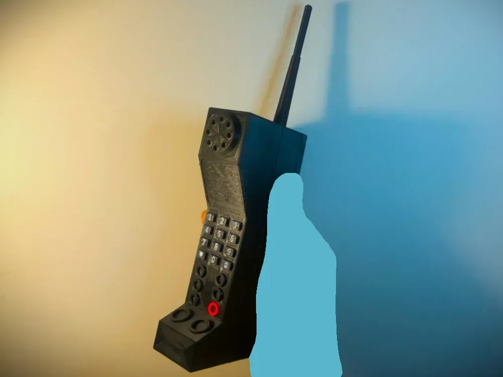 Modelo retro de teléfono de ladrillo clásico de los años 80, vista 1