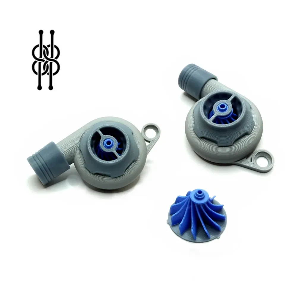 Llavero Turbina v3 - totalmente imprimible en 3D sin pegamento, vista 2