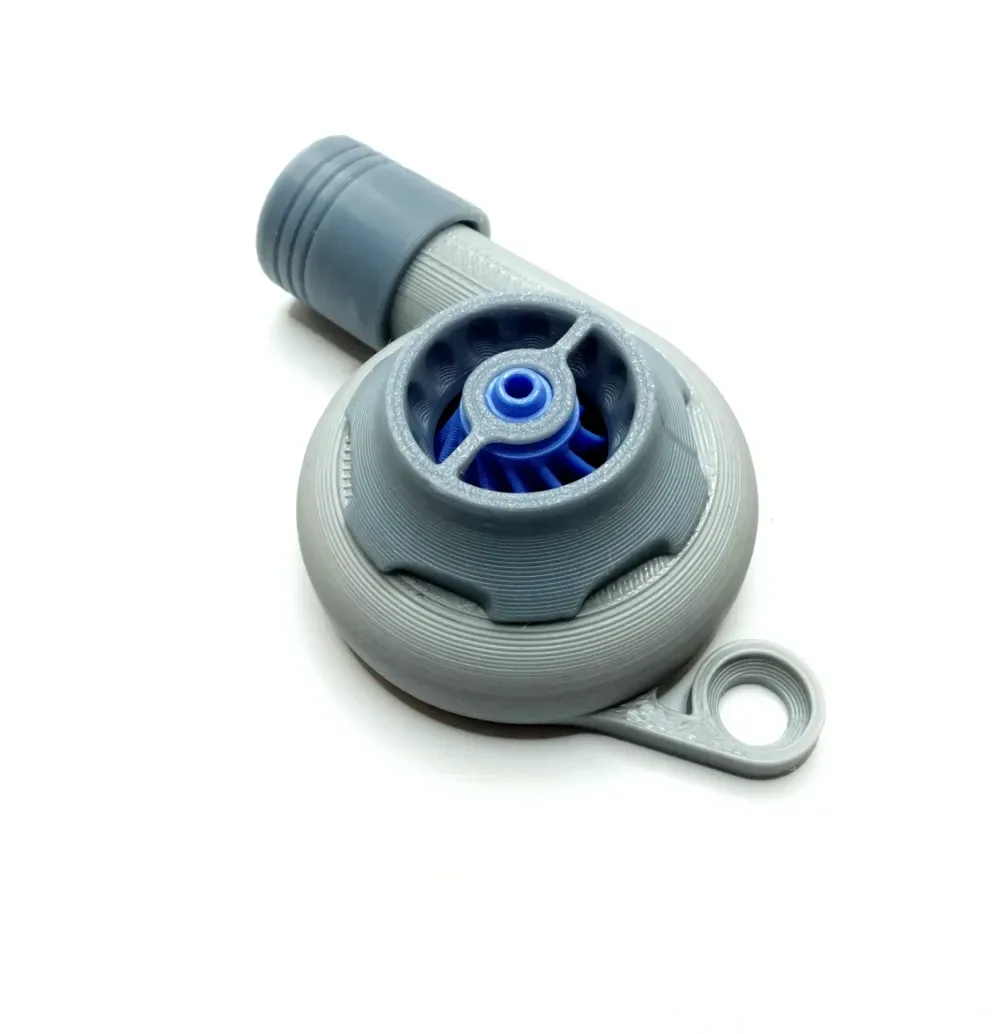 Llavero Turbina v3 - totalmente imprimible en 3D sin pegamento, vista 3