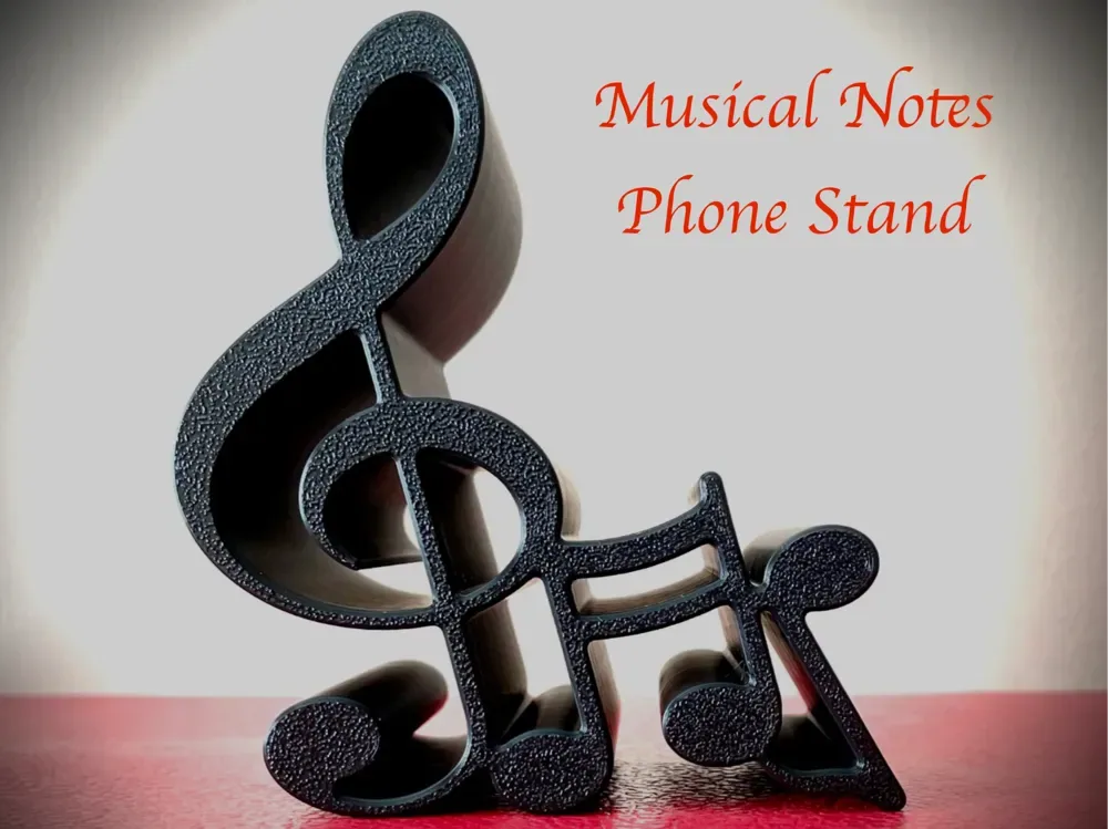 Soporte para teléfono con notas musicales, vista 1
