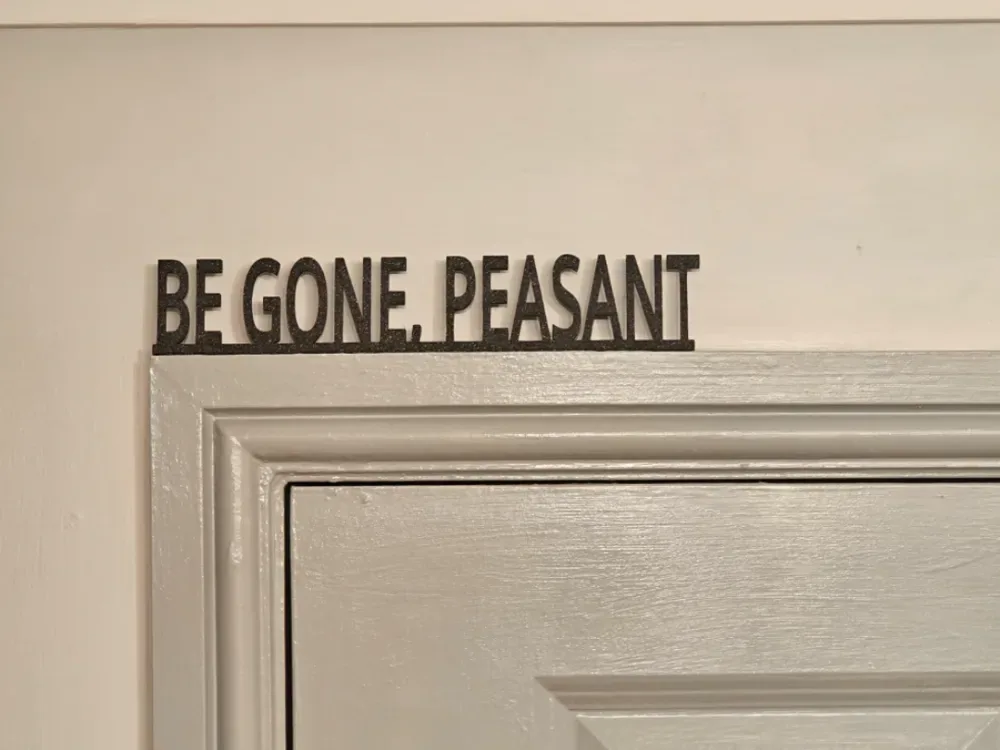 Vete, campesino - Adorno de puerta, vista 1