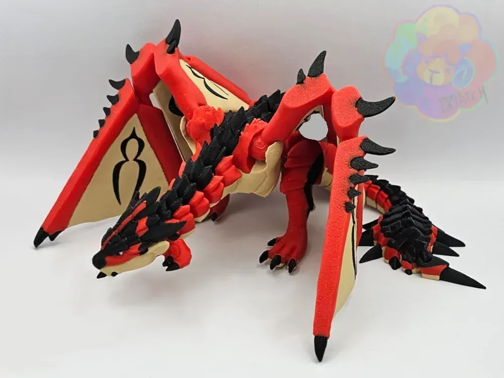 Rathalos - Dragón cazador de monstruos articulado flexible, vista 1