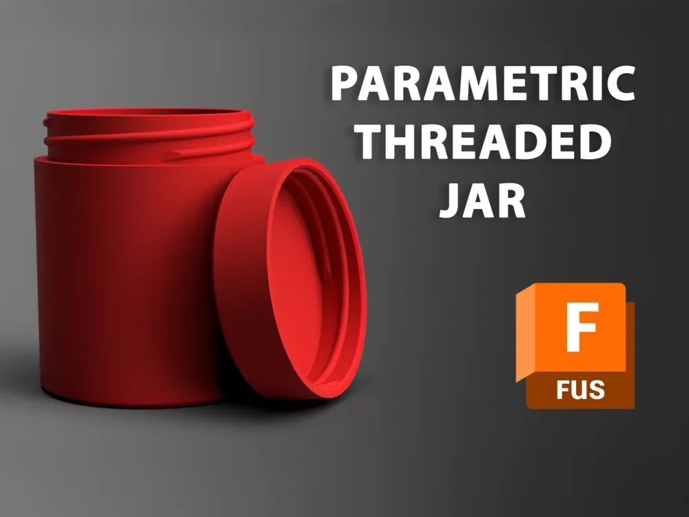 Tarro Paramétrico (Cambia tamaño según tus necesidades) para impresión 3D, vista 1