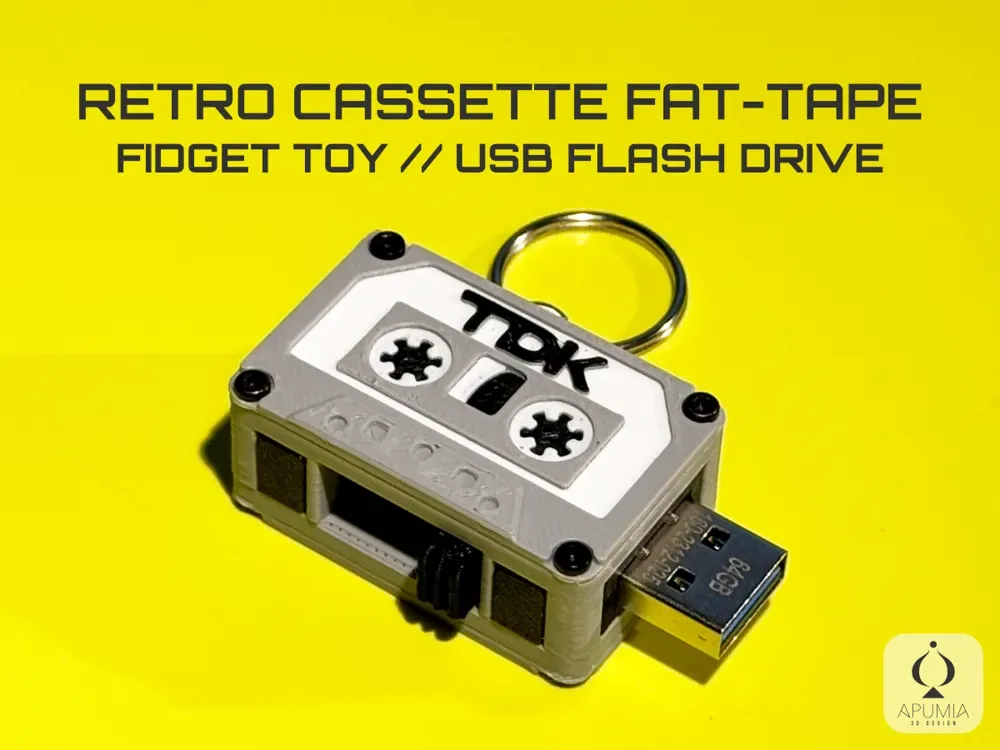 Retro Cassette FAT-Tape // Fidget Toy + unidad USB, vista 1