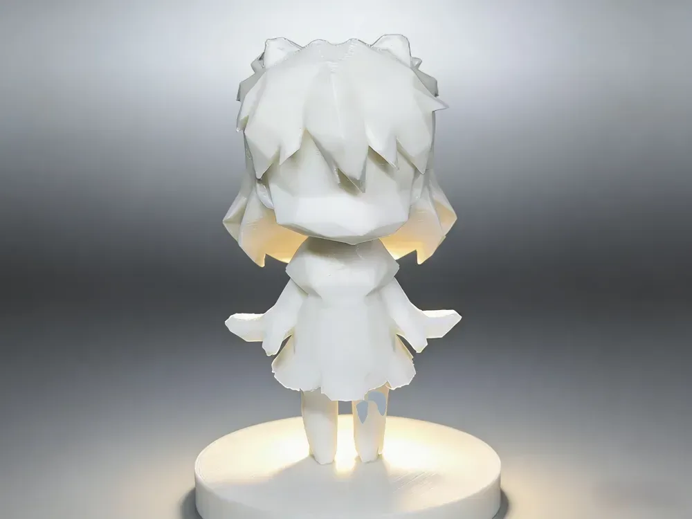 Modelo de figura de Chibi Asuka Langley Soryu de baja poli, vista 2