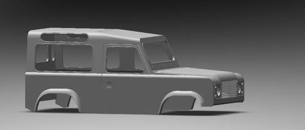 Carrocería Land Rover Defender 90 RC escala 1/10, vista 3