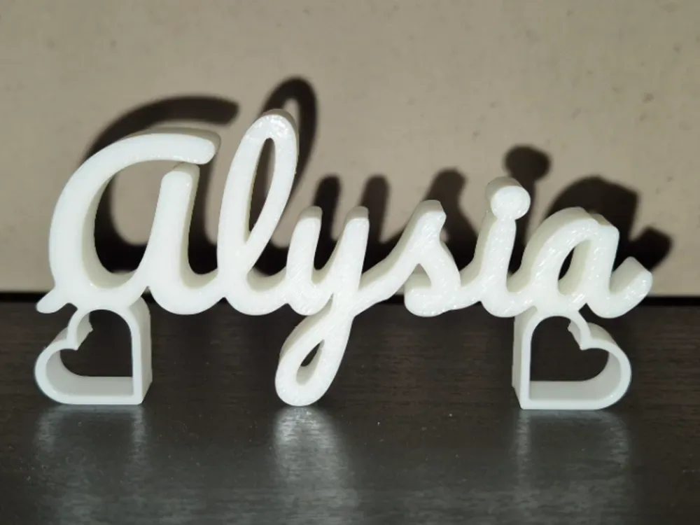 Decoración de exhibición de letrero con nombre de Alysia, vista 1