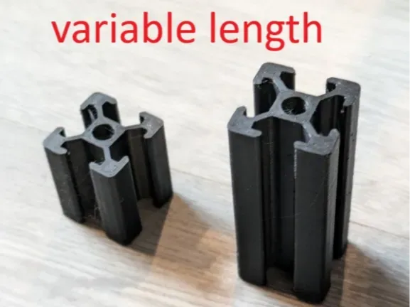 extrusión de longitud variable 2020, vista 1