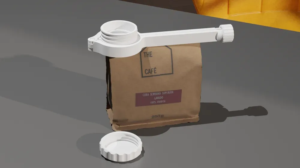 Tornillo de clip de bolsa funcional para impresión 3D, vista 2