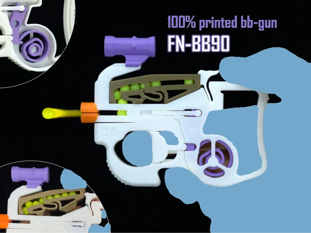 FN-BB90 · Pistola de aire comprimido · Revista intercambiable · Alcance para impresión 3D, vista 1