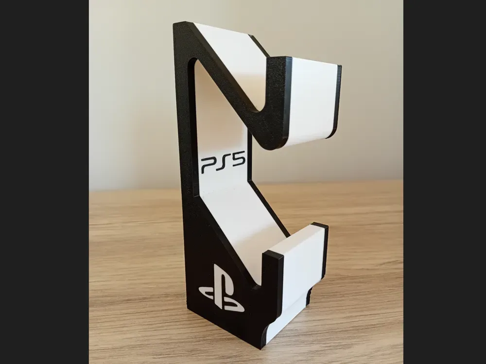 Soporte doble para mando de PS5 para impresión 3D, vista 1