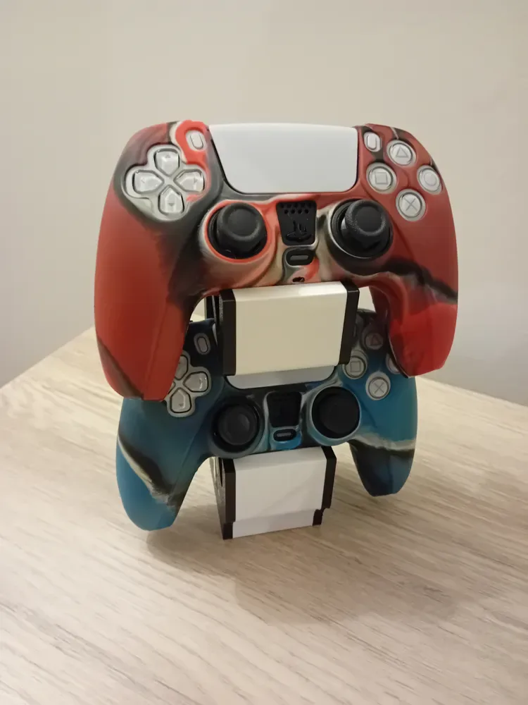 Soporte doble para mando de PS5 para impresión 3D, vista 2