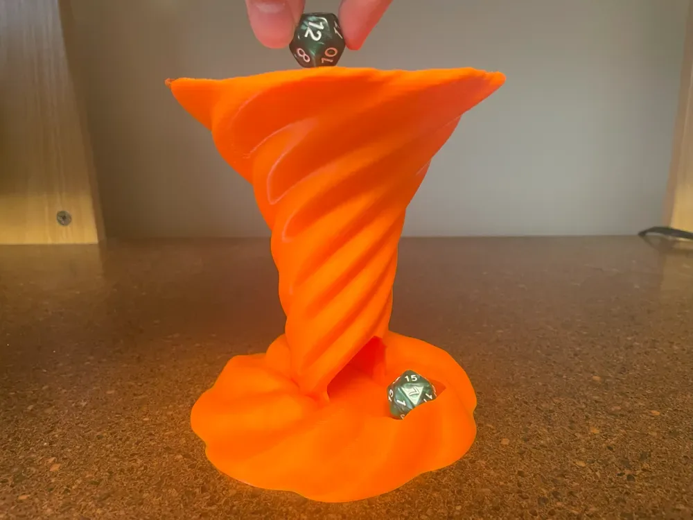 Torre de dados de tornado de fuego para impresión 3D, vista 1