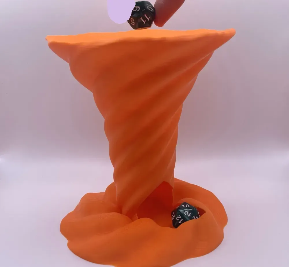 Torre de dados de tornado de fuego para impresión 3D, vista 2