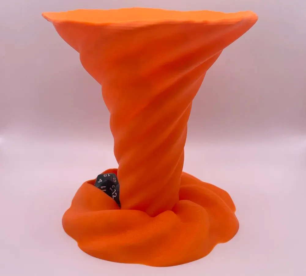 Torre de dados de tornado de fuego para impresión 3D, vista 3