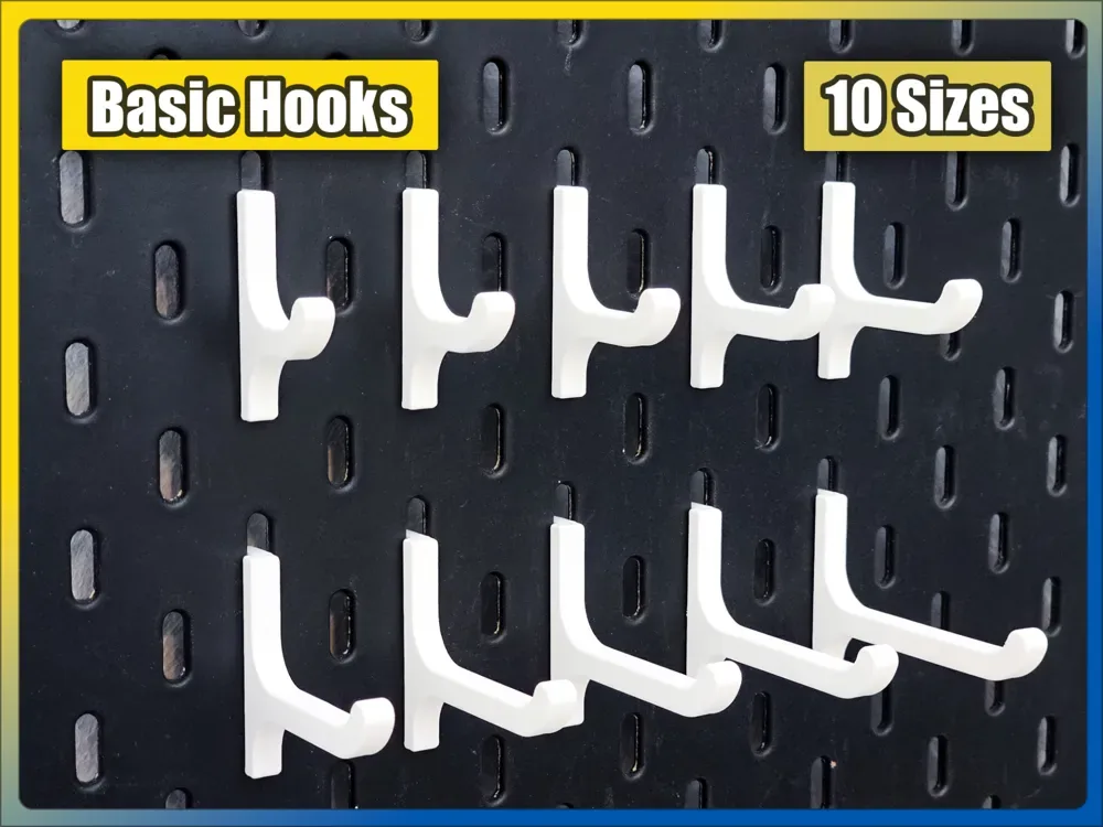 Ganchos para IKEA Skadis para impresión 3D, vista 1