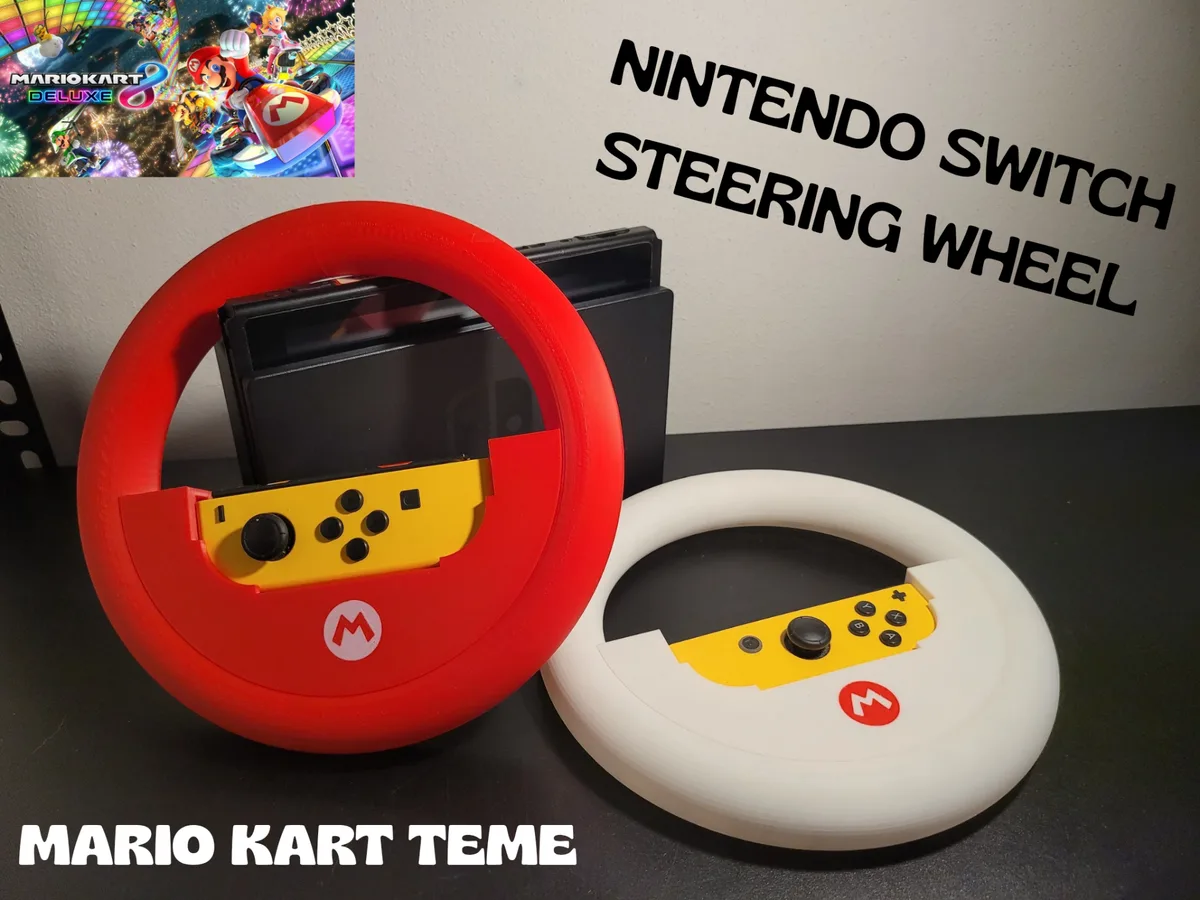 Volante temático de Nintendo Switch Mario Kart para impresión 3D, vista 1