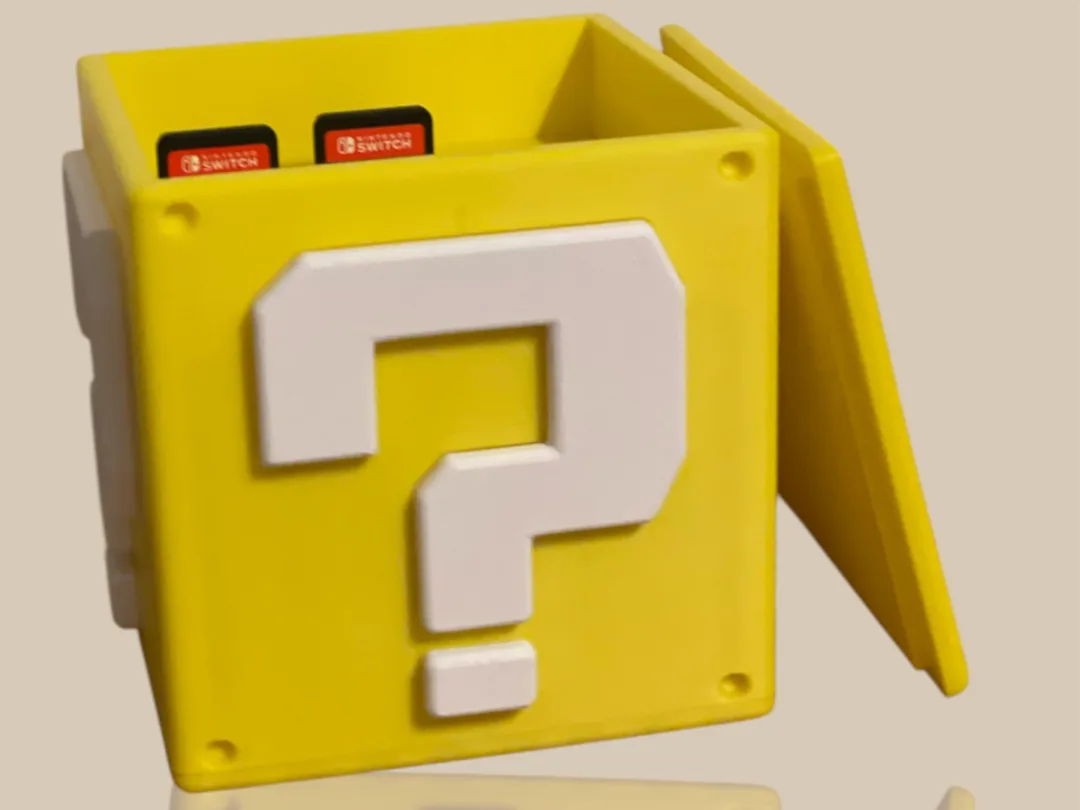 Mario Mystery Block (Cambiar almacenamiento de juegos) para impresión 3D, vista 1