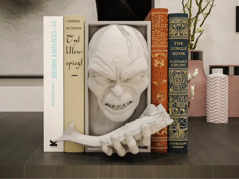 Rincón de libros y soporte de pared Gollum, vista 1
