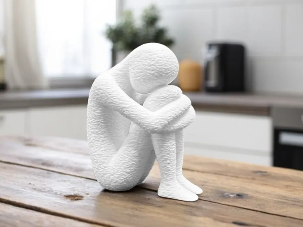 Silencio interior – Escultura blanca minimalista, vista 1
