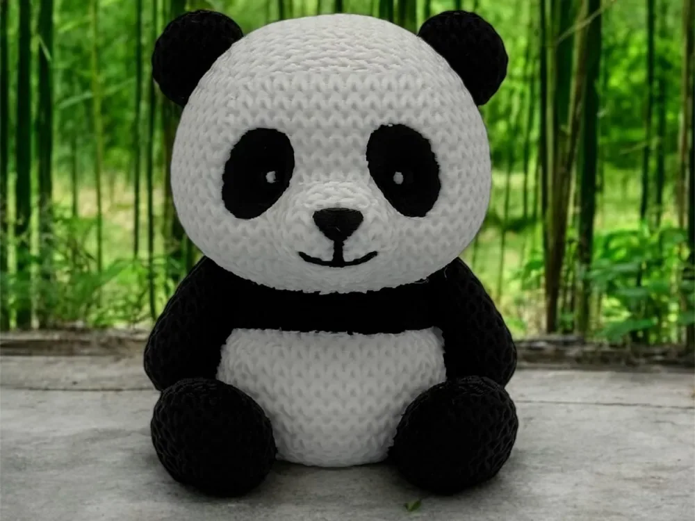 Lindo oso panda tejido, vista 1