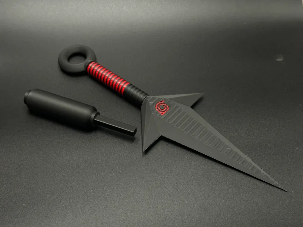 Kunai de tamaño completo (temática de Naruto) con dos estilos de mango, vista 1