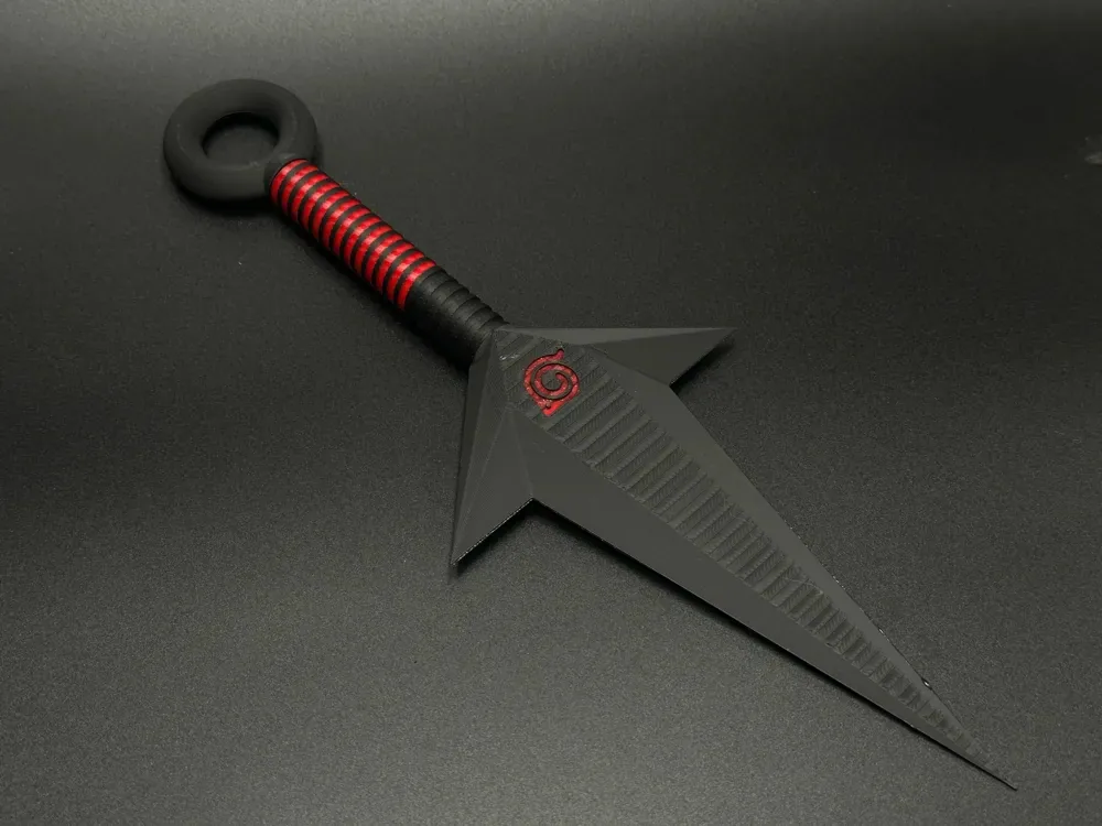 Kunai de tamaño completo (temática de Naruto) con dos estilos de mango, vista 2
