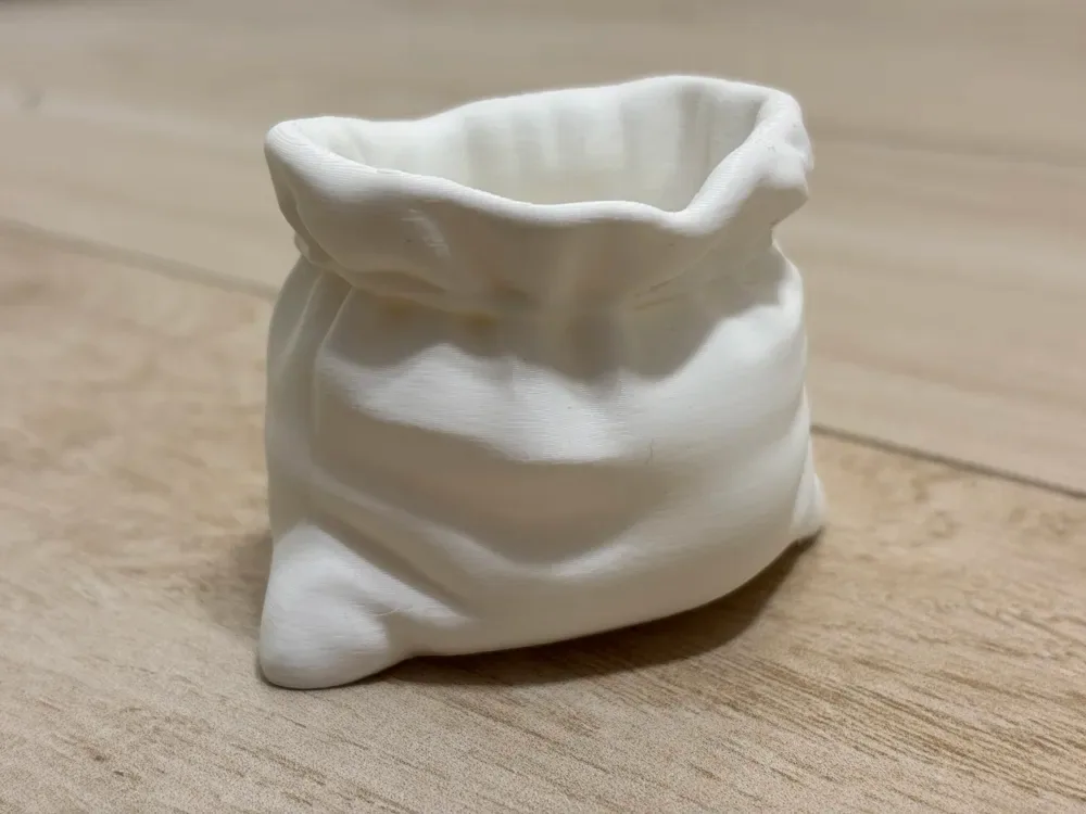 Florero Soft Bag – Saco con efecto tela impreso en 3D, vista 3