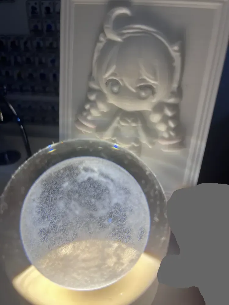 Kiana Kaslana Chibi Obra de arte enmarcada en 3D, vista 3