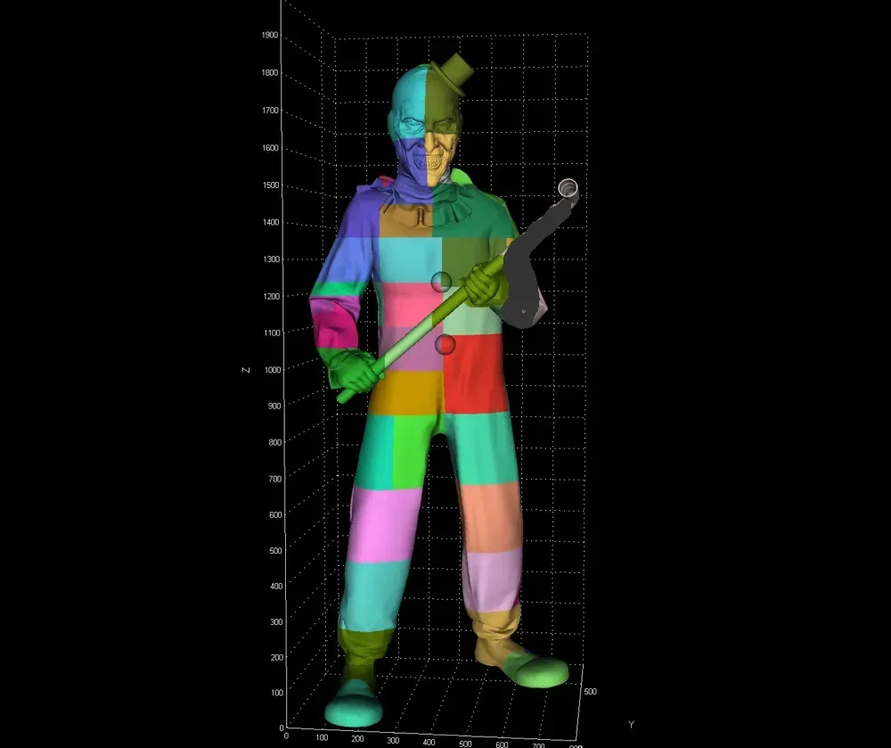 Arte de tamaño natural, el payaso FullHorror Display Modelo 3D, vista 2