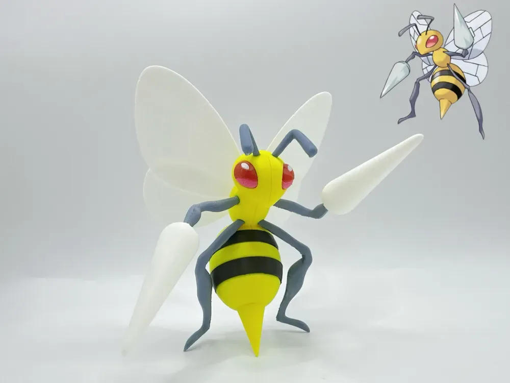 Beedrill Pokemon 015 Beedrill no AMS (ojos integrados opcionales), vista 1