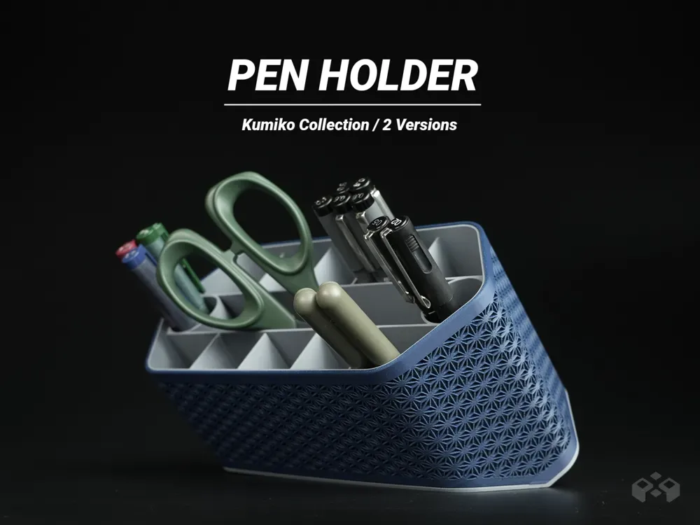Portalápices Asanoha - Organizador de escritorio para impresión 3D, vista 1