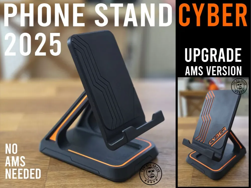 SOPORTE PARA TELÉFONO 2025-CYBER-NO SE NECESITA AMS + VERSIÓN AMS para impresión 3D, vista 1
