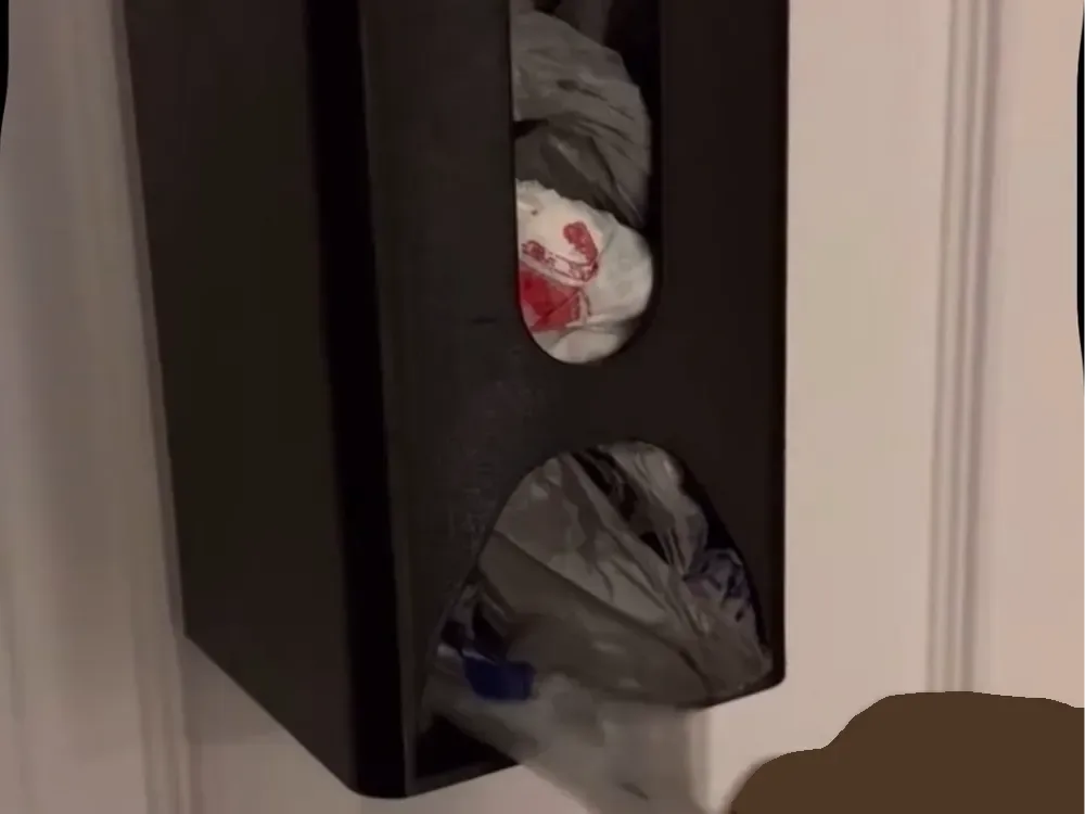Dispensador de bolsas de plástico para montaje en pared para impresión 3D, vista 1