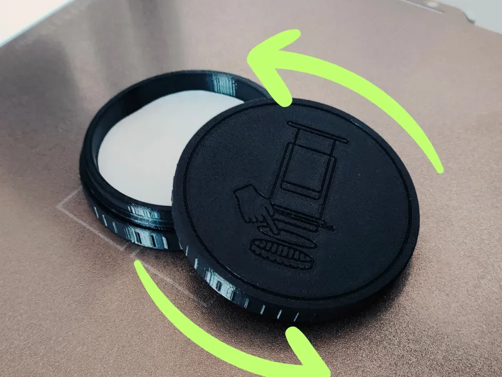 Caja del filtro AeroPress - Tapa giratoria para impresión 3D, vista 1