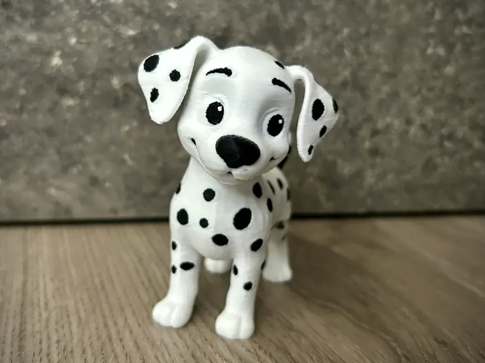 Perro dálmata lindo juguete feliz estatuilla, vista 1