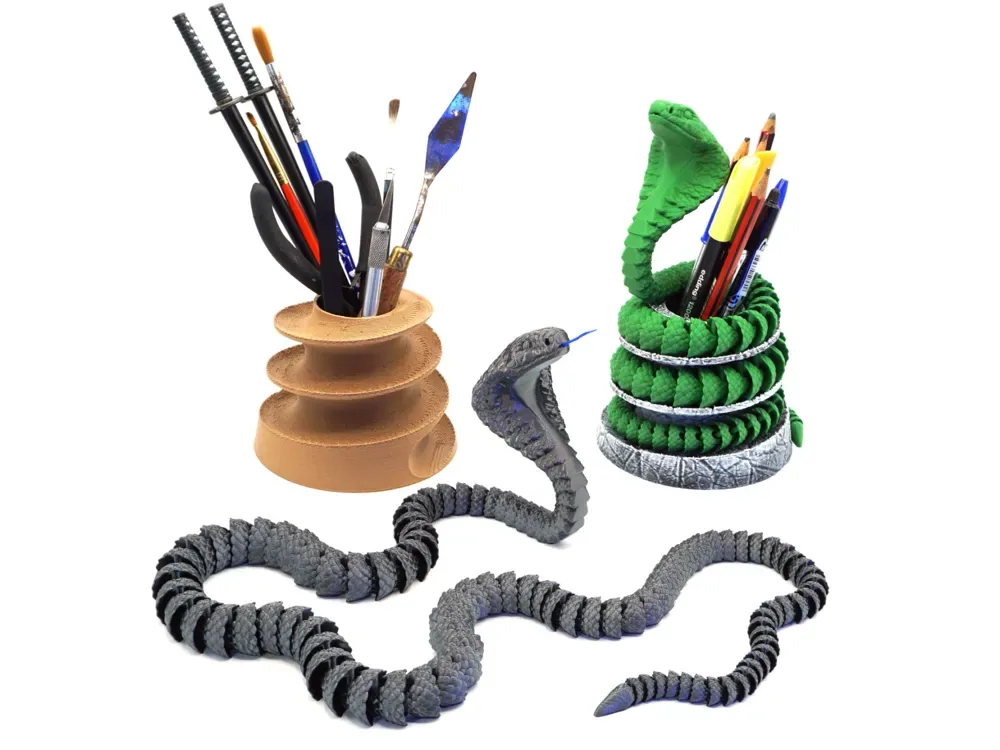 Portalápices con cobra articulada, vista de referencia 1