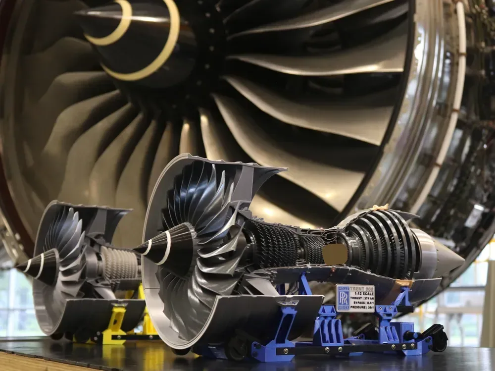 Modelo de motor a reacción turbofan Trent 900, vista 2