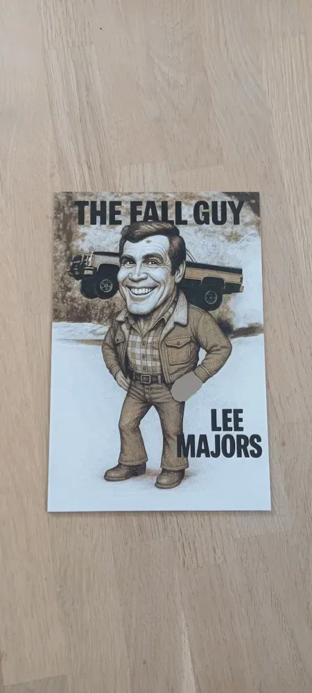 Caricatura de Lee Majors de The Fall Guy, vista 2
