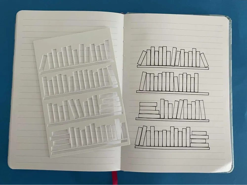 Plantilla del planificador del rastreador de lectura del estante del libro, vista 1