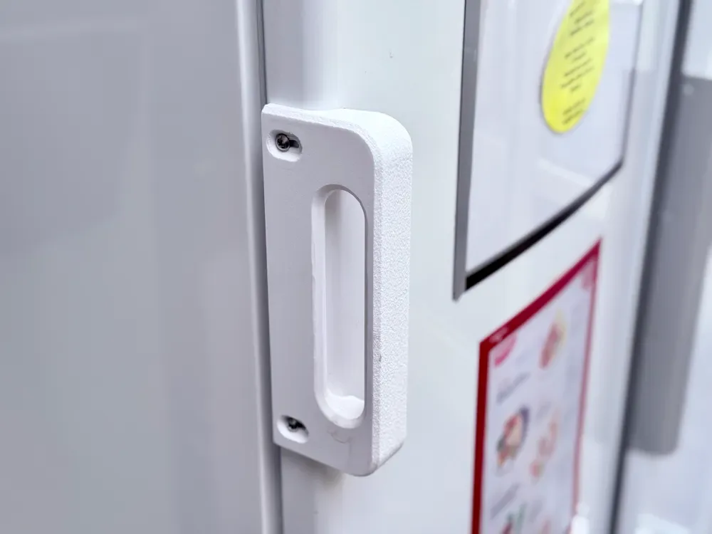 Mango de refrigerador sobrediseñado, sobrevivirá al refrigerador para impresión 3D, vista 2